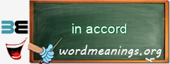 WordMeaning blackboard for in accord